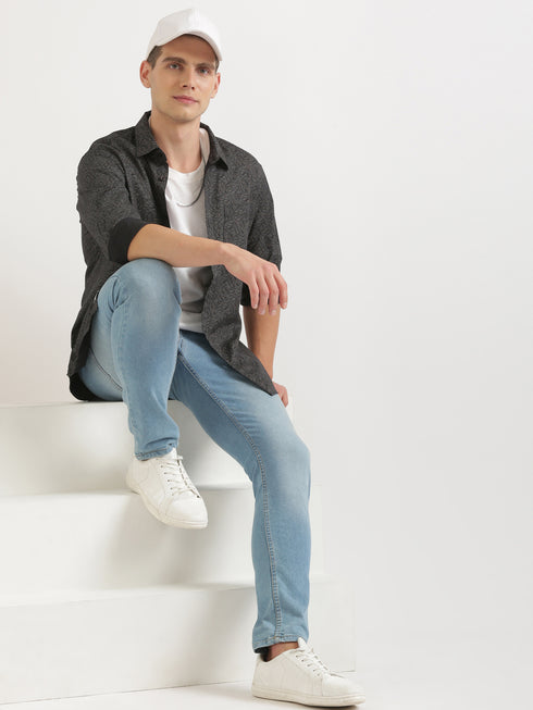 Dark Grey Casual Full Sleeve Casual Shirt